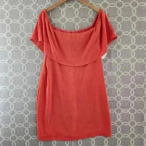 NWT Chanler Henry Coral Off shoulder Mini Dress XL